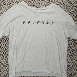 FRIENDS white short sleeve crop